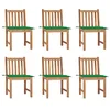 Image de vidaXL Chaises de jardin lot de 6 avec coussins Bois de teck massif