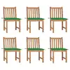 Image de vidaXL Chaises de jardin lot de 6 avec coussins Bois de teck massif