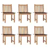 Image de vidaXL Chaises de jardin lot de 6 avec coussins Bois de teck massif