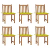 Image de vidaXL Chaises de jardin lot de 6 avec coussins Bois de teck massif