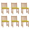 Image de vidaXL Chaises de jardin lot de 6 avec coussins Bois de teck massif