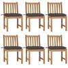 Image de vidaXL Chaises de jardin lot de 6 avec coussins Bois de teck massif