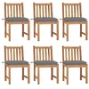 Image de vidaXL Chaises de jardin lot de 6 avec coussins Bois de teck massif