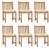 Image de vidaXL Chaises de jardin lot de 6 avec coussins Bois de teck massif