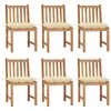 Image de vidaXL Chaises de jardin lot de 6 avec coussins Bois de teck massif