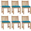 Image de vidaXL Chaises de jardin lot de 6 avec coussins Bois de teck massif