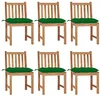 Image de vidaXL Chaises de jardin lot de 6 avec coussins Bois de teck massif
