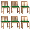 Image de vidaXL Chaises de jardin lot de 6 avec coussins Bois de teck massif
