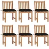 Image de vidaXL Chaises de jardin lot de 6 avec coussins Bois de teck massif