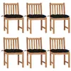 Image de vidaXL Chaises de jardin lot de 6 avec coussins Bois de teck massif