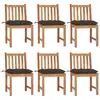 Image de vidaXL Chaises de jardin lot de 6 avec coussins Bois de teck massif
