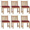 Image de vidaXL Chaises de jardin lot de 6 avec coussins Bois de teck massif