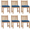 Image de vidaXL Chaises de jardin lot de 6 avec coussins Bois de teck massif