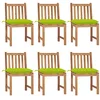 Image de vidaXL Chaises de jardin lot de 6 avec coussins Bois de teck massif