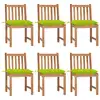 Image de vidaXL Chaises de jardin lot de 6 avec coussins Bois de teck massif
