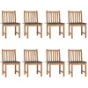 Image de vidaXL Chaises de jardin lot de 8 avec coussins Bois de teck massif