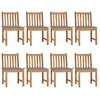 Image de vidaXL Chaises de jardin lot de 8 avec coussins Bois de teck massif