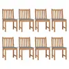 Image de vidaXL Chaises de jardin lot de 8 avec coussins Bois de teck massif