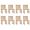 Image de vidaXL Chaises de jardin lot de 8 avec coussins Bois de teck massif