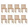 Image de vidaXL Chaises de jardin lot de 8 avec coussins Bois de teck massif