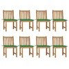 Image de vidaXL Chaises de jardin lot de 8 avec coussins Bois de teck massif