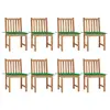 Image de vidaXL Chaises de jardin lot de 8 avec coussins Bois de teck massif