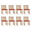 Image de vidaXL Chaises de jardin lot de 8 avec coussins Bois de teck massif