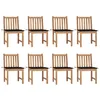 Image de vidaXL Chaises de jardin lot de 8 avec coussins Bois de teck massif