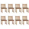 Image de vidaXL Chaises de jardin lot de 8 avec coussins Bois de teck massif