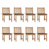 Image de vidaXL Chaises de jardin lot de 8 avec coussins Bois de teck massif