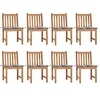 Image de vidaXL Chaises de jardin lot de 8 avec coussins Bois de teck massif