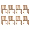 Image de vidaXL Chaises de jardin lot de 8 avec coussins Bois de teck massif