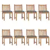 Image de vidaXL Chaises de jardin lot de 8 avec coussins Bois de teck massif