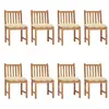 Image de vidaXL Chaises de jardin lot de 8 avec coussins Bois de teck massif