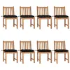 Image de vidaXL Chaises de jardin lot de 8 avec coussins Bois de teck massif