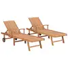 Image de vidaXL Chaises longues lot de 2 Bois de teck solide