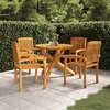 Image de vidaXL Ensemble à manger de jardin 5 pcs Bois de teck massif
