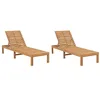 Image de vidaXL Chaises longues lot de 2 Bois de teck solide