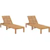 Image de vidaXL Chaises longues lot de 2 Bois de teck solide