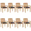 Image de vidaXL Chaises de jardin empilables avec coussins lot de 8 Teck solide