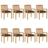 Image de vidaXL Chaises de jardin empilables avec coussins lot de 8 Teck solide