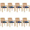 Image de vidaXL Chaises de jardin empilables avec coussins lot de 8 Teck solide