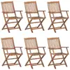 Image de vidaXL Chaises pliables d'extérieur lot de 6 Bois d'acacia solide