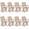 Image de vidaXL Chaises pliables d'extérieur lot de 8 Bois d'acacia solide