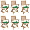 Image de vidaXL Chaises pliables de jardin lot de 6 avec coussins Bois d'acacia