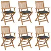 Image de vidaXL Chaises pliables de jardin lot de 6 avec coussins Bois d'acacia