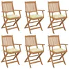 Image de vidaXL Chaises pliables de jardin lot de 6 avec coussins Bois d'acacia