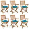 Image de vidaXL Chaises pliables de jardin lot de 6 avec coussins Bois d'acacia