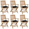 Image de vidaXL Chaises pliables de jardin lot de 6 avec coussins Bois d'acacia