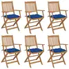 Image de vidaXL Chaises pliables de jardin lot de 6 avec coussins Bois d'acacia